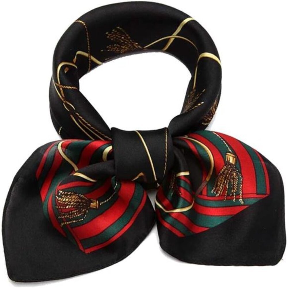 100% Mulberry Silk Scarf -21” Lightweight Square Neckerchief